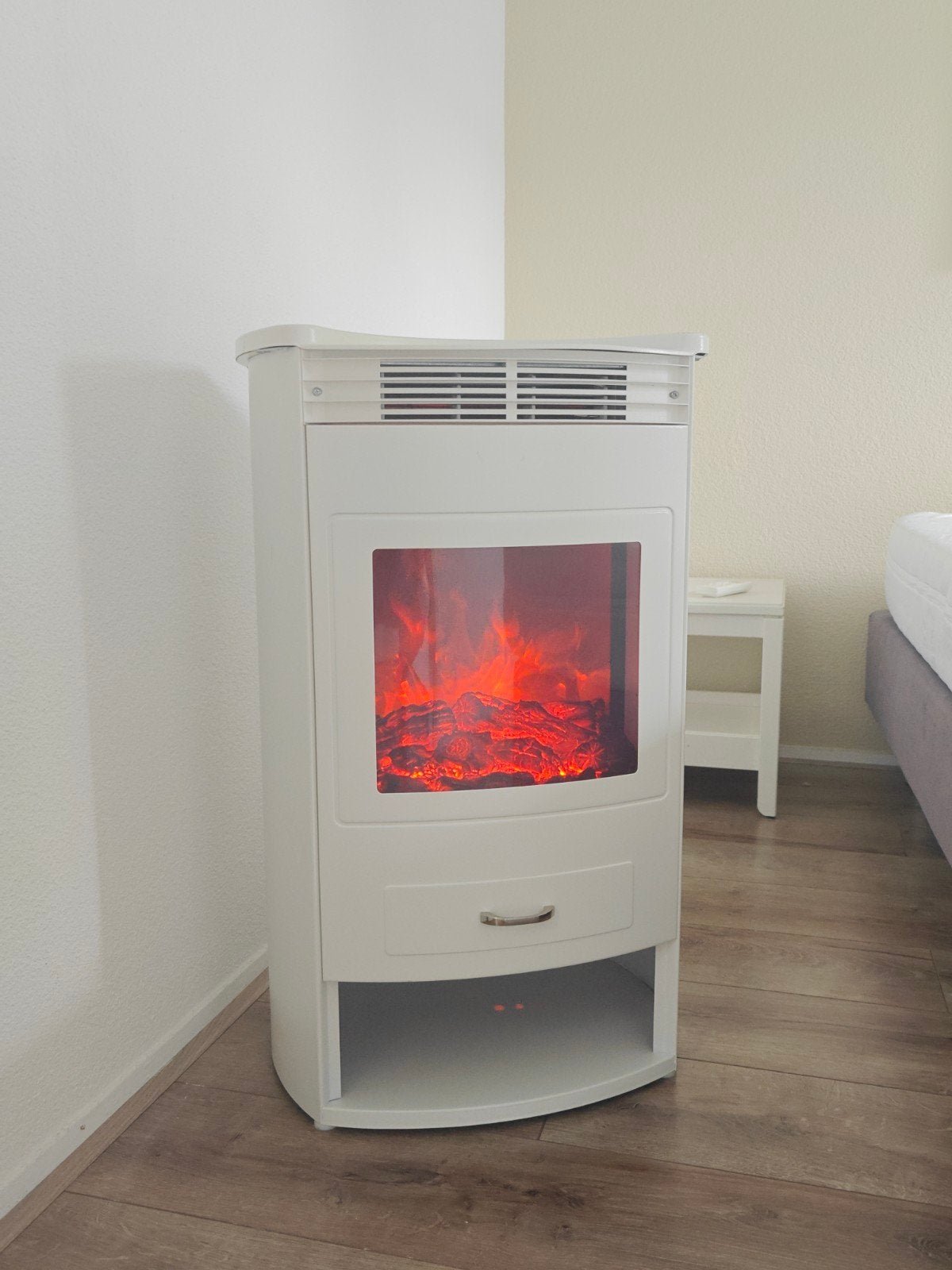 Klarstein Bormio elektrische haard – wit – weinig gebruikt, Huis en Inrichting, Ophalen, Zo goed als nieuw, Vrijstaande haard