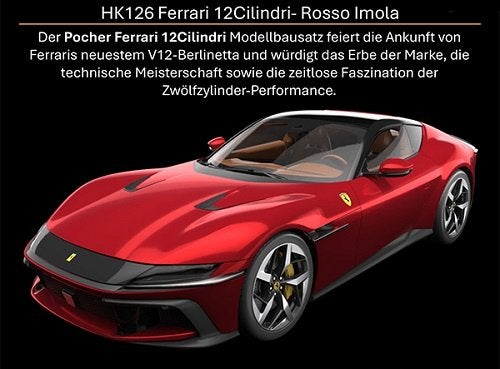 Pocher Ferrari 12 Cilindri 1:8 HK126 HK127 bouwpakket, Hobby en Vrije tijd, Ophalen of Verzenden, Nieuw, 1:5 t/m 1:8, Auto