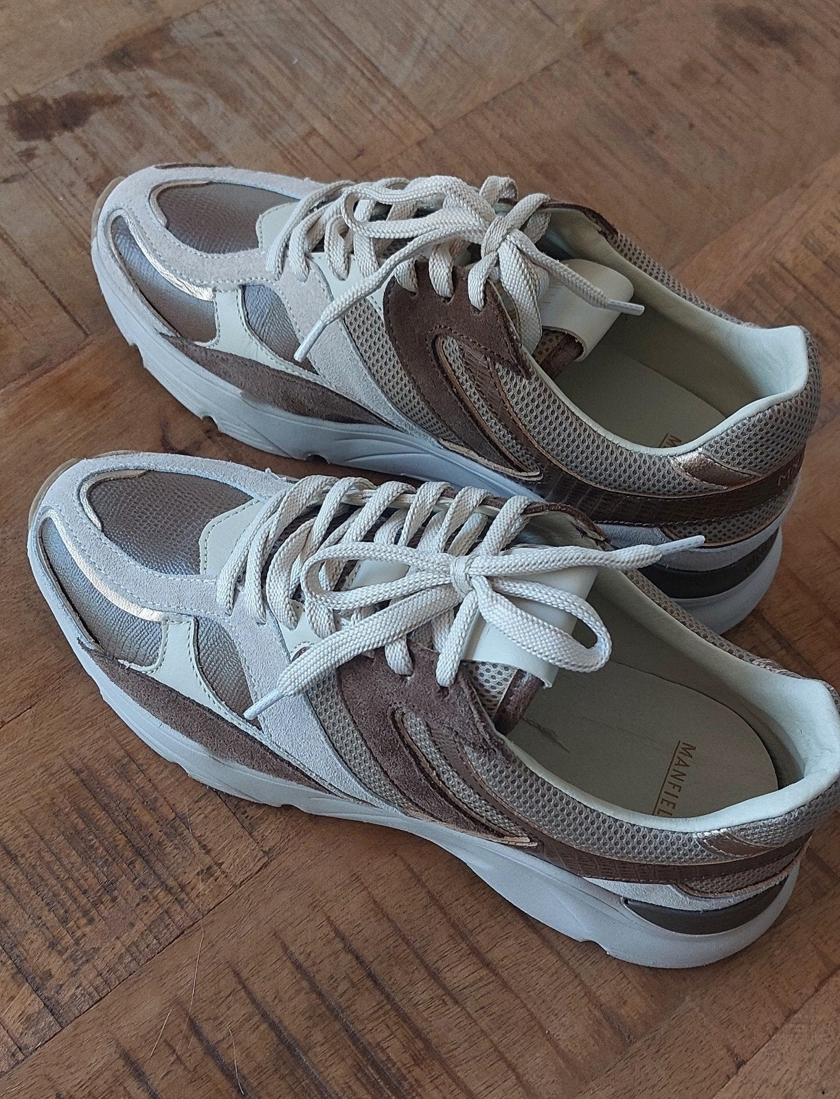 Manfield leren schoenen maat 39 - 1x gedragen, Kleding | Dames, Schoenen met lage hakken, Bruin, Ophalen of Verzenden, Zo goed als nieuw