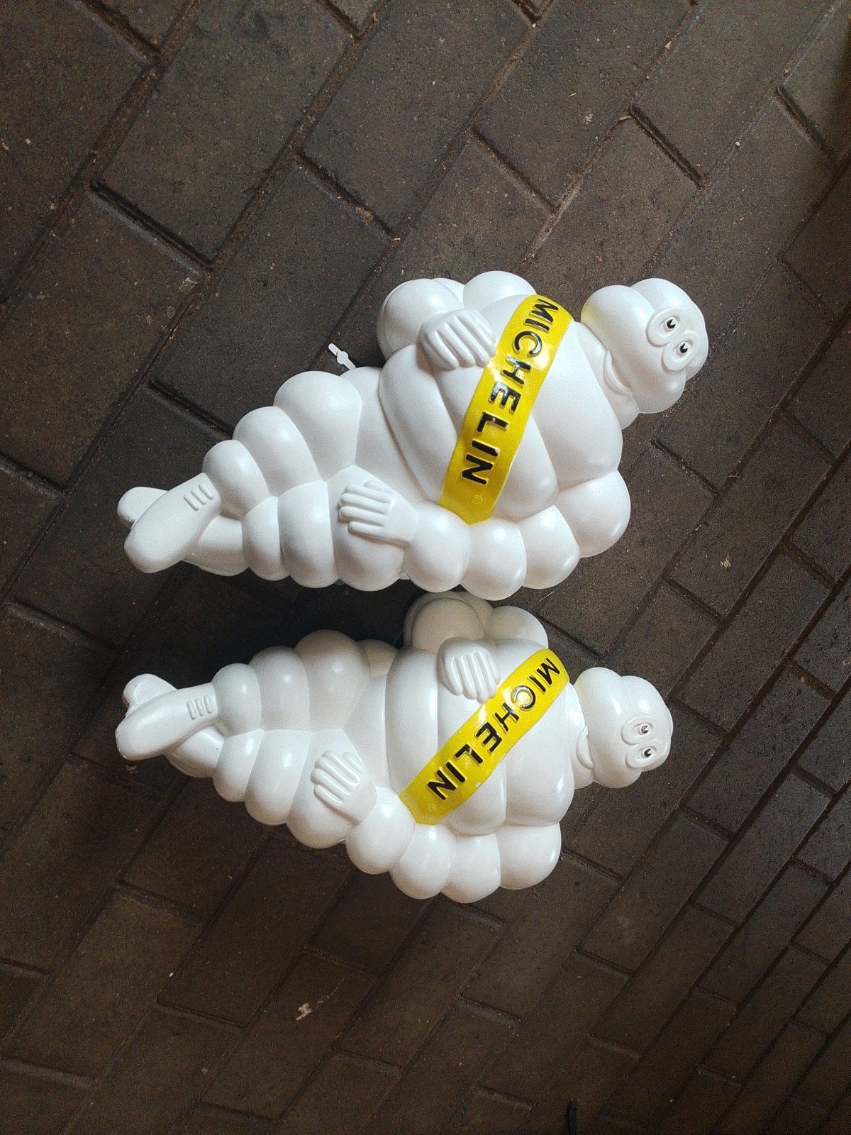 Michelin mannen 2x, Ophalen of Verzenden, Gebruikt, Reclamebord