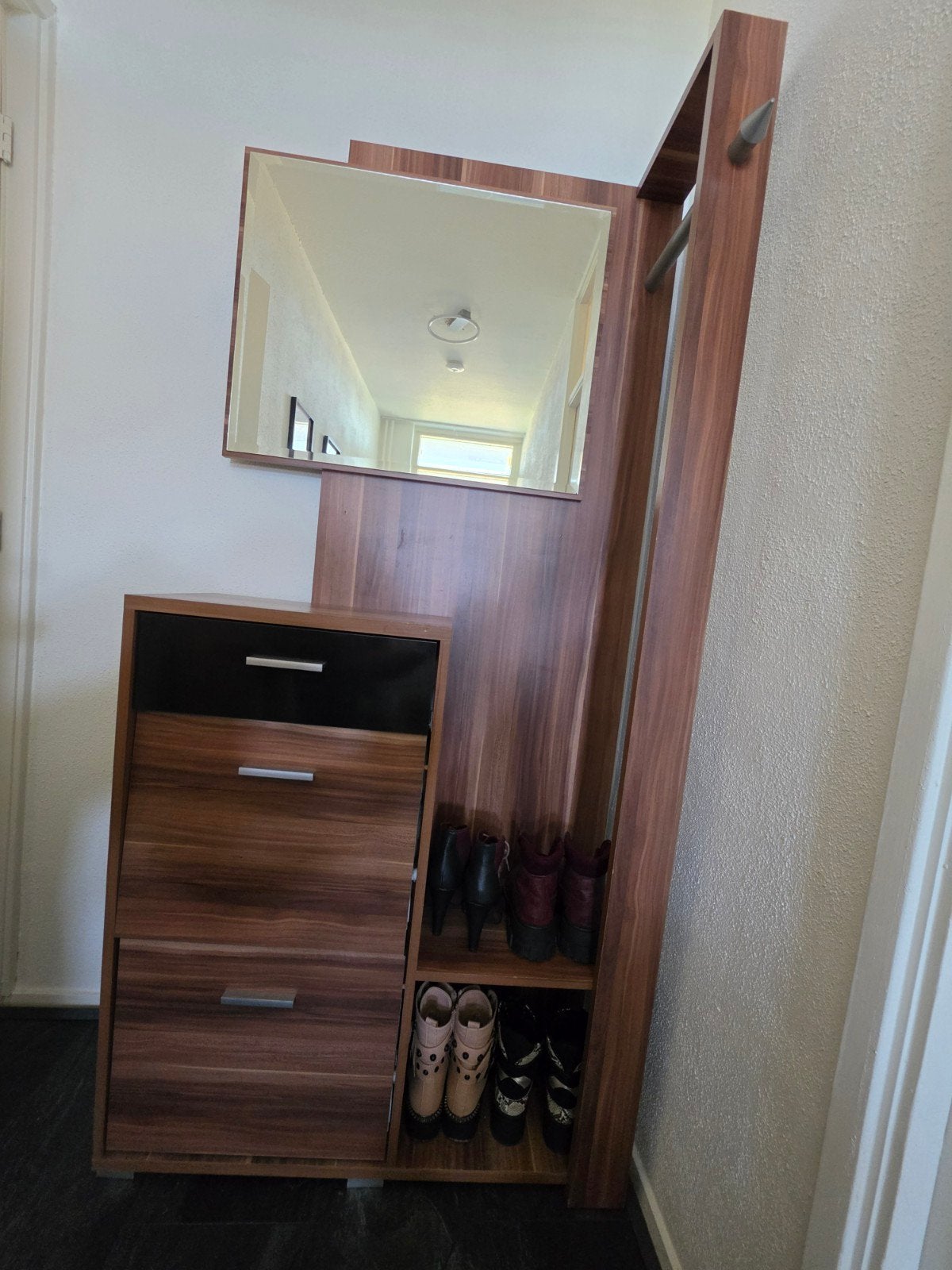 Complete Halset met Schoenenkast, Spiegel en Garderobe, Huis en Inrichting, Ophalen of Verzenden, Gebruikt