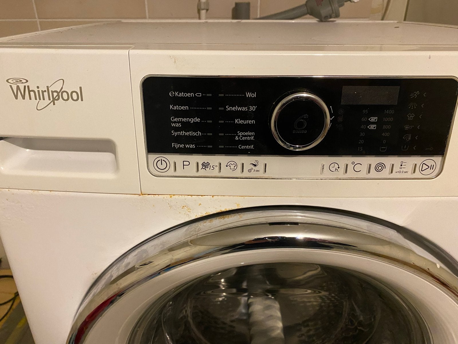 Whirlpool Wasmachine 8 kg - Voorlader, Ophalen, 1200 tot 1600 toeren, Gebruikt, 8 tot 10 kg