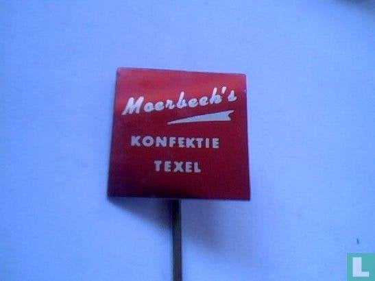 blikken speld Moerbeek's Konfektie, Texel, Verzamelen, Ophalen of Verzenden, Gebruikt, Overige onderwerpen, Speldje of Pin