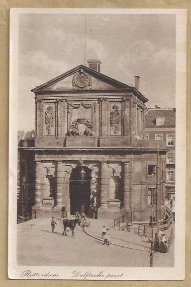 Oude Ansichtkaart Rotterdam Delftsche Poort, Ophalen of Verzenden, Voor 1920, Ongelopen, Zuid-Holland