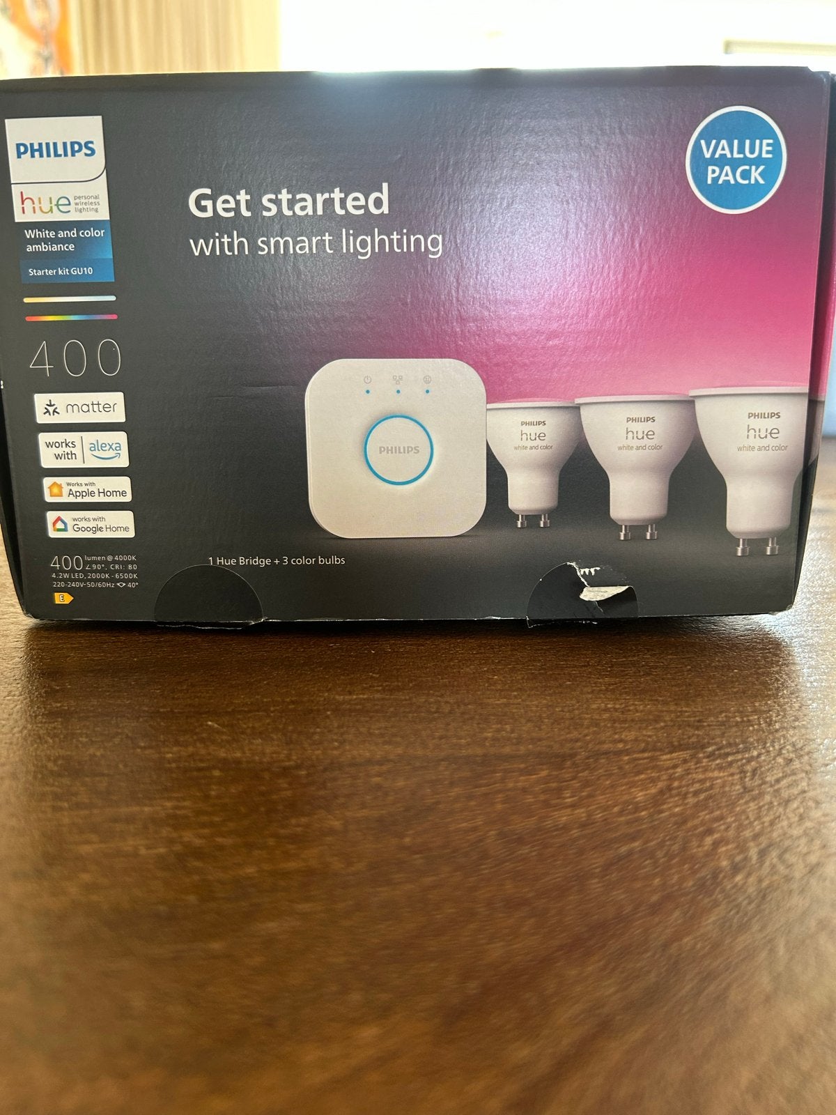Philips Hue Starter Kit GU10 - White and Color Ambiance, GU10, Ophalen of Verzenden, Zo goed als nieuw, Minder dan 10 watt