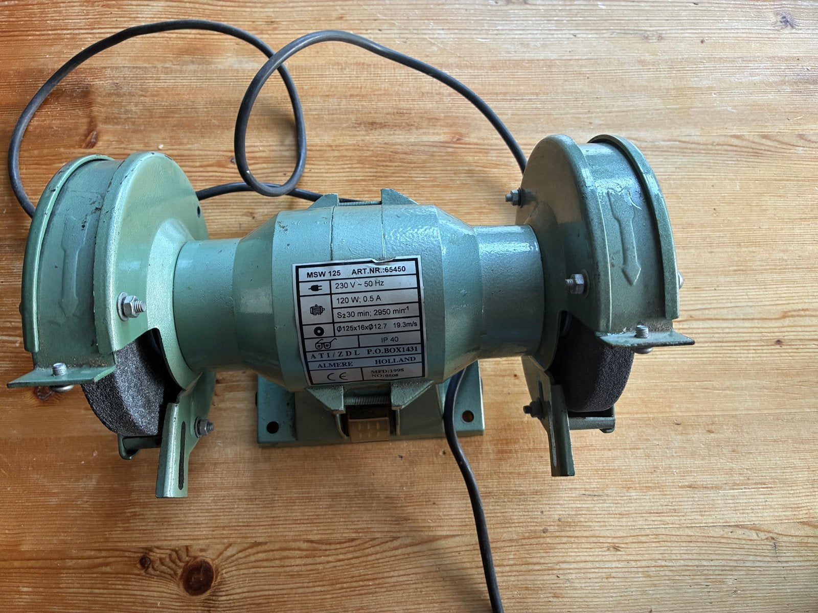 Tafelmodel slijpmachine MSW 125 - 120W, Ophalen, Gebruikt, Minder dan 700 watt, Werkbankslijpmachine