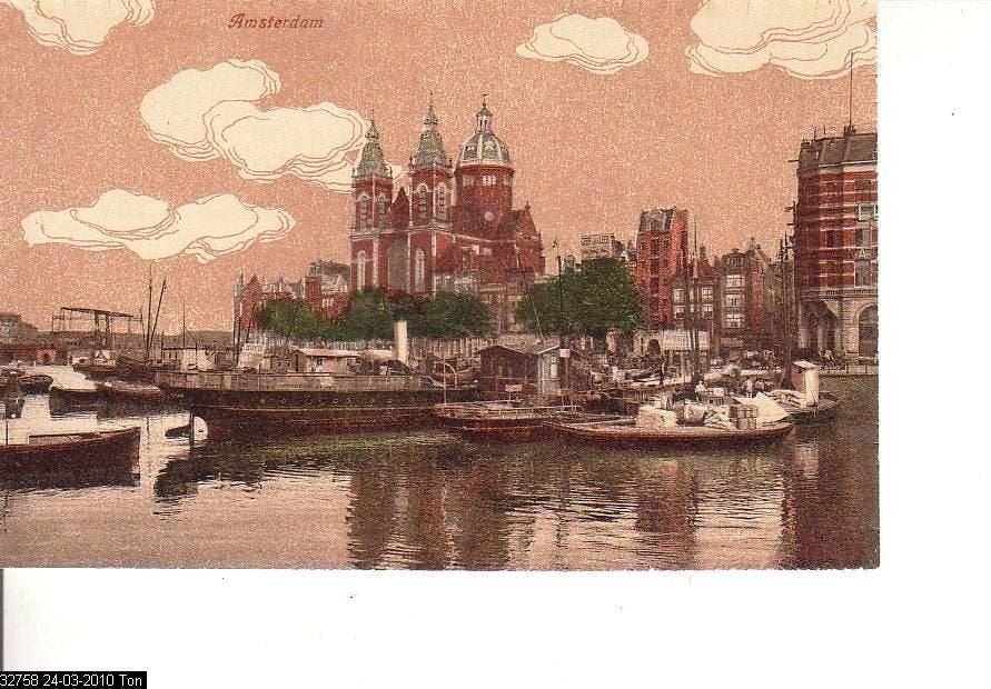 Ansichtkaart 	Amsterdam	St Nicolaaskerk, Verzenden, 1920 tot 1940, Ongelopen, Noord-Holland