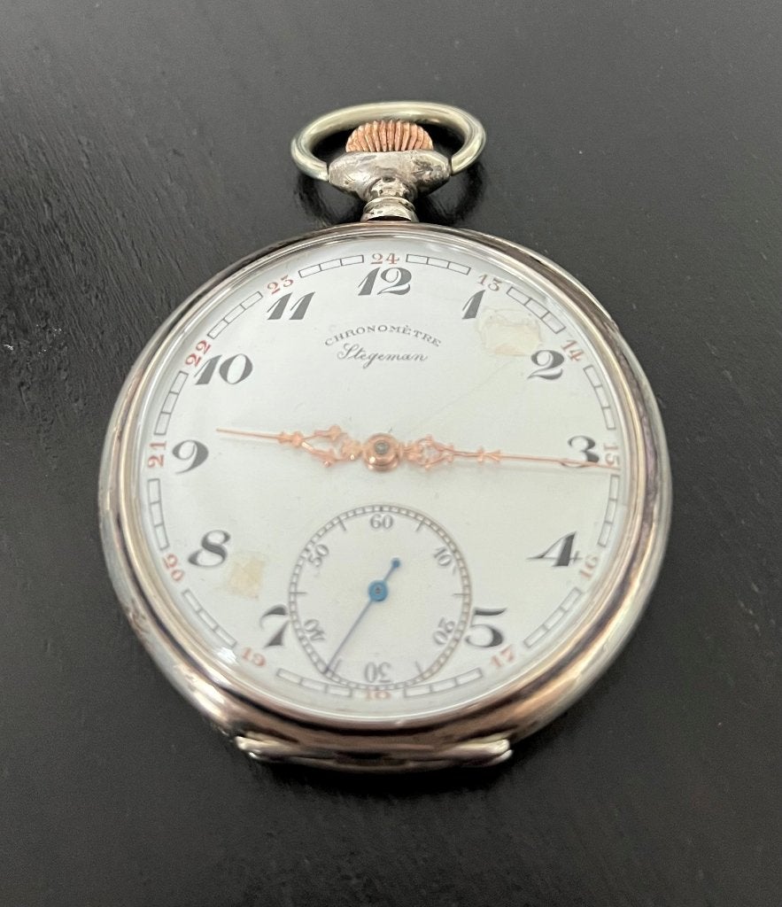 Zilveren Chronometre zakhorloge, Stegeman, Overige merken, Zakhorloge, 1900 tot 1930, Ophalen of Verzenden