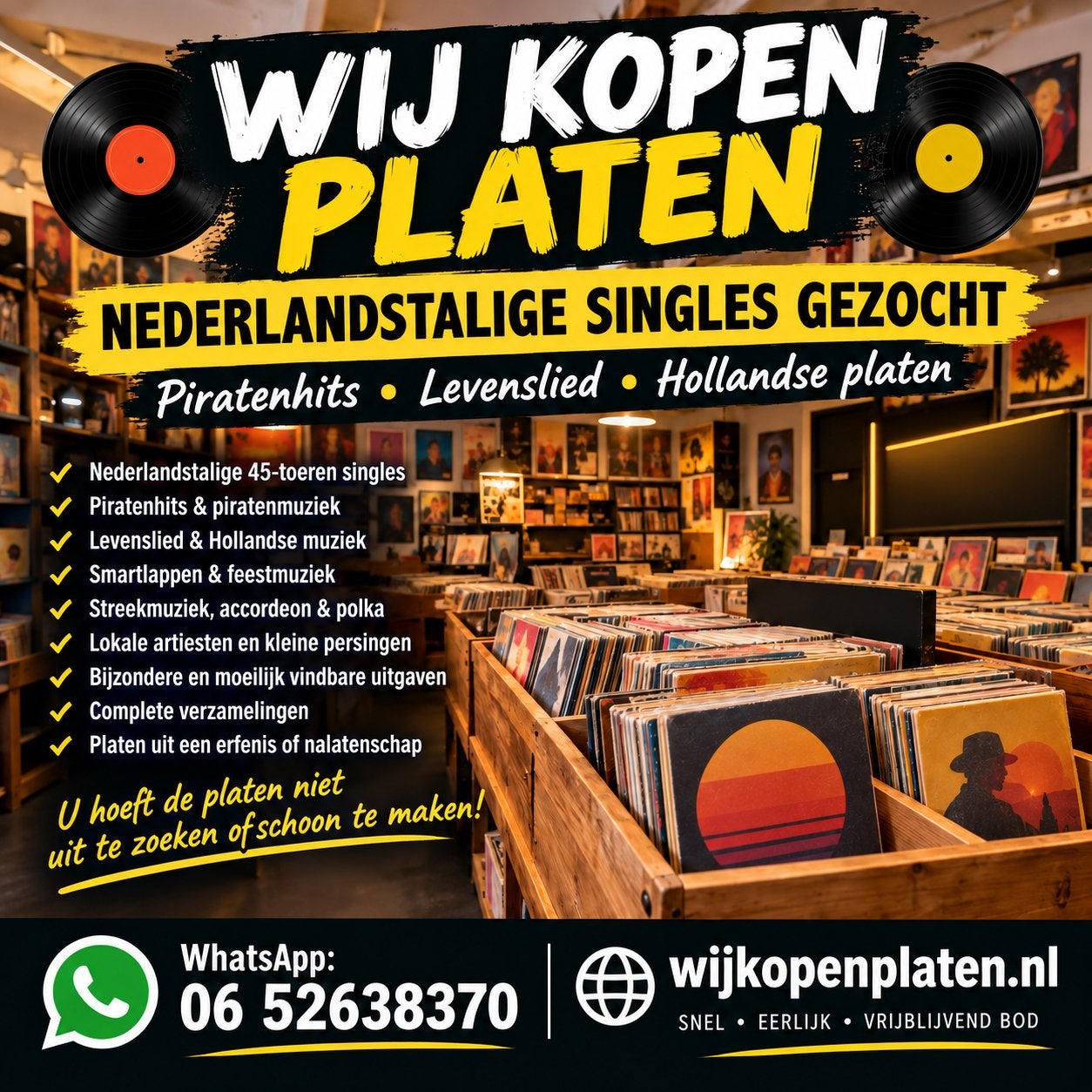 Wij kopen platen: Nederlandstalige singles gezocht, Ophalen of Verzenden