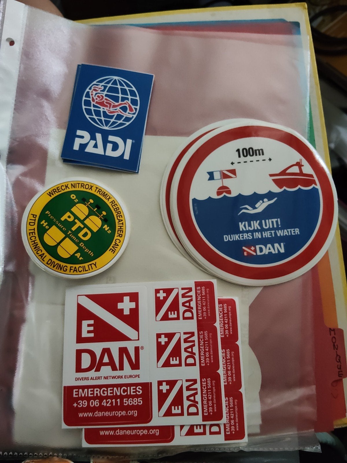 Duikstickers padi, dan, apeks,SSI, Watersport en Boten, Ophalen of Verzenden, Nieuw