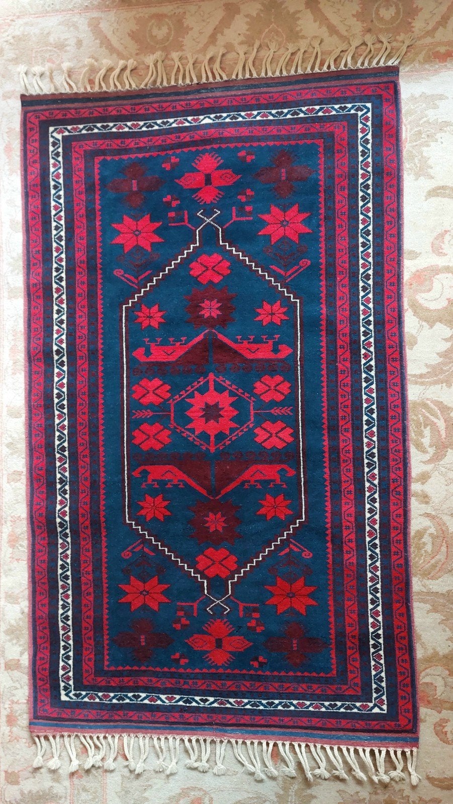 Origineel Handgeknoopt Turks tapijt Yagcibedir, Ophalen of Verzenden, Zo goed als nieuw, Rechthoekig, 200 cm of meer