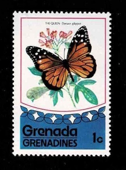 postzegel 68 Grenada Grenadines Koningin vlinder, Postzegels en Munten, Postzegels | Amerika, Ophalen of Verzenden, Postfris, Midden-Amerika