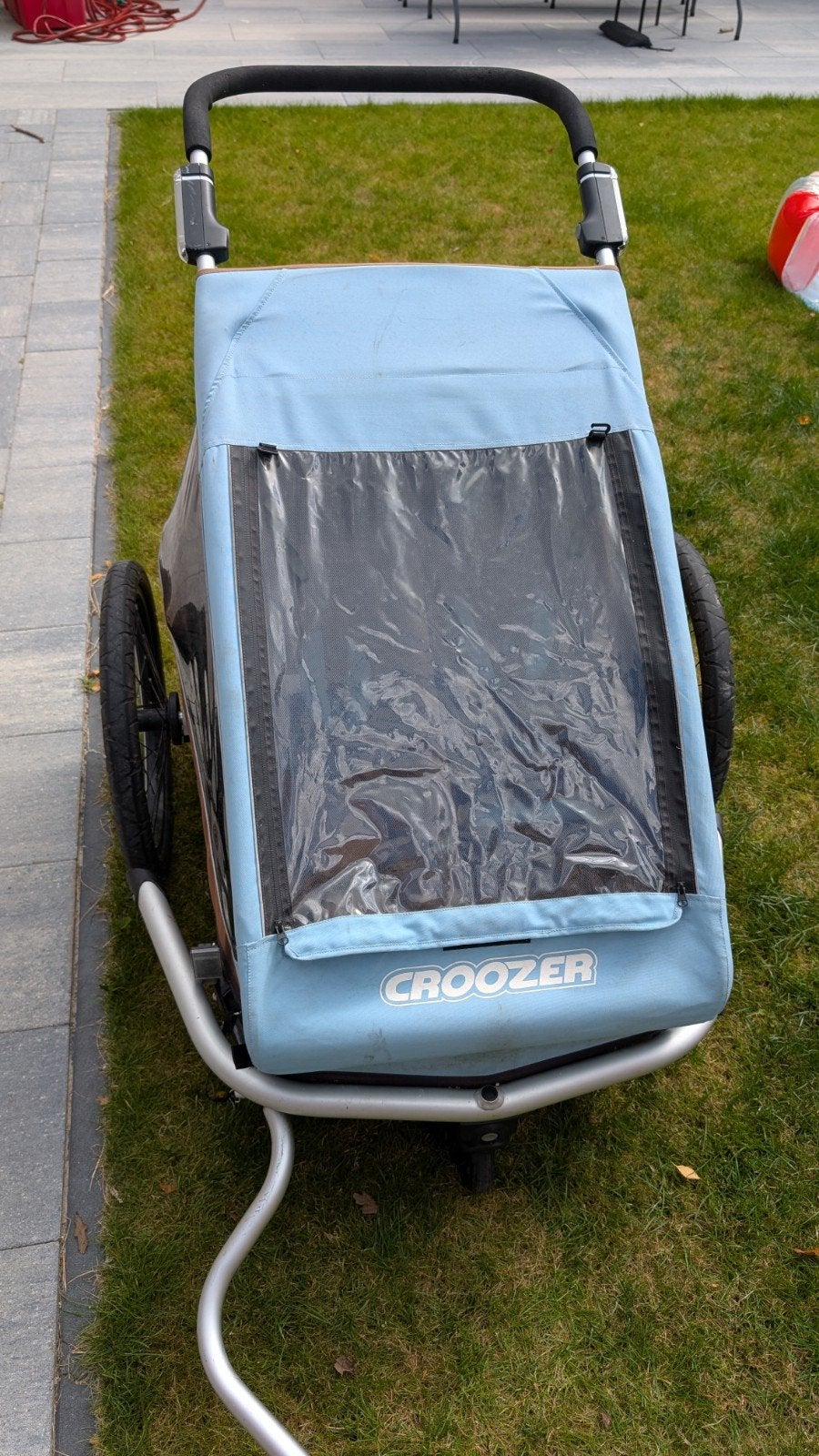 Croozer Kid for 2 - blauw (2016), Fietsen en Brommers, Ophalen, Gebruikt, Opvouwbaar, Croozer