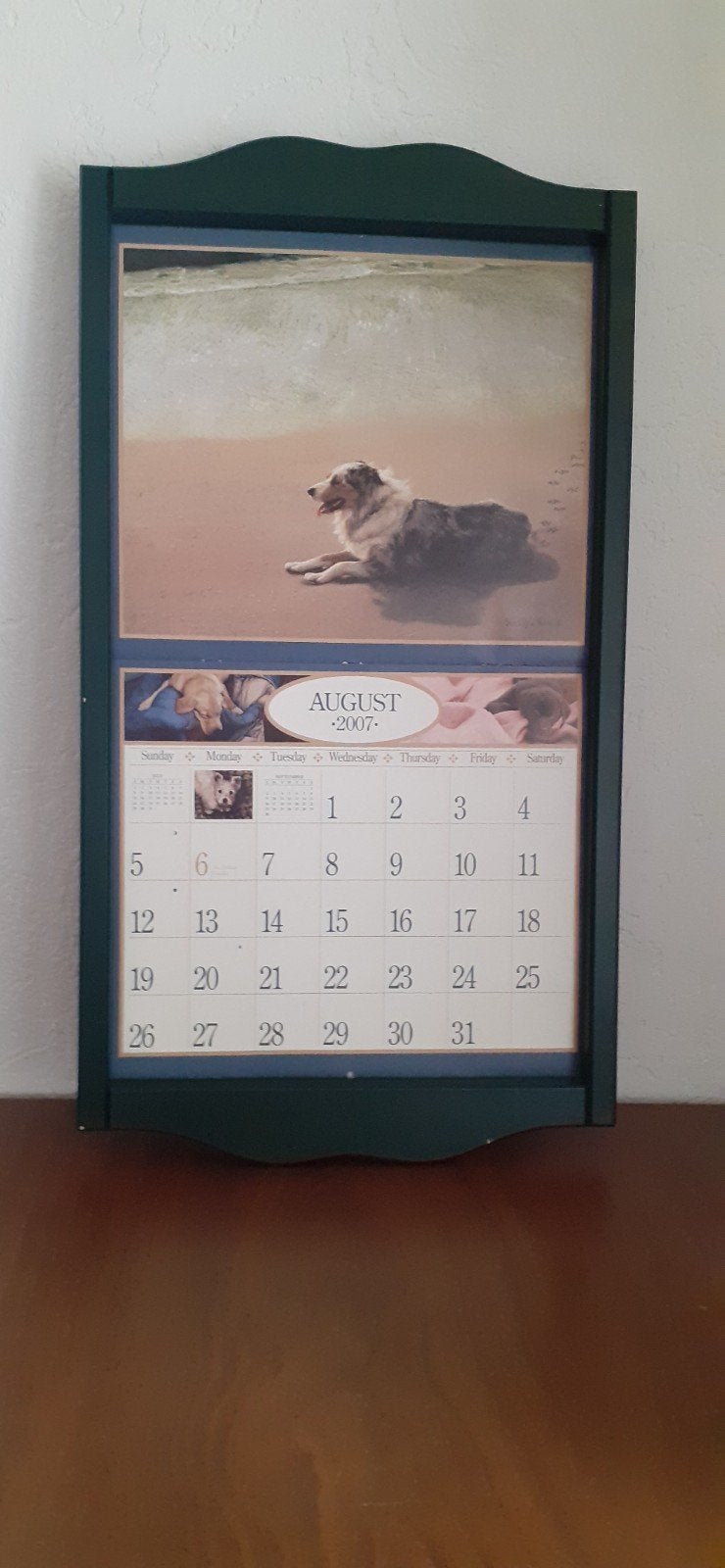 Lang kalender lijst groen., Ophalen of Verzenden