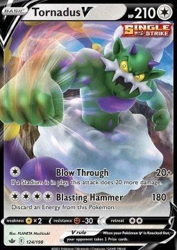 Pokemon - Tornadus V (CRE 124) Ultra rare.., Ophalen of Verzenden, Nieuw, Losse kaart, Foil