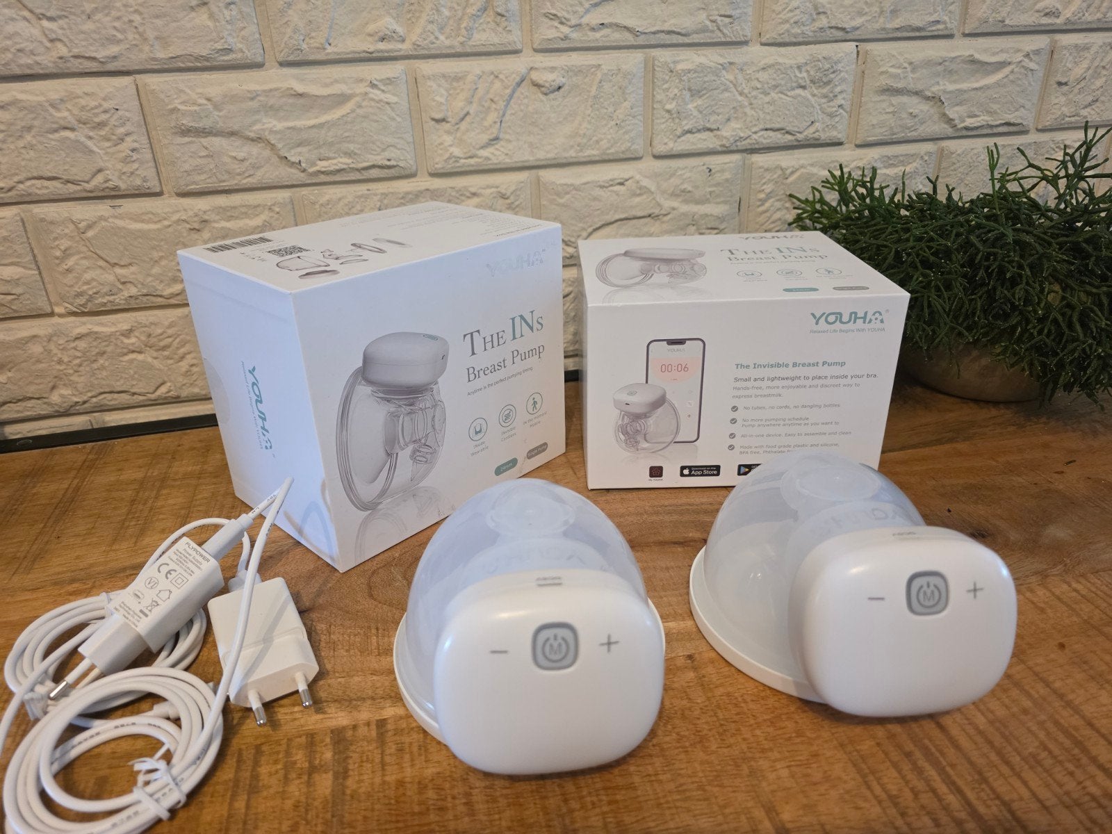 Youha Borstkolf Set van 2 - Handsfree ,met Accessoires, Ophalen, Zo goed als nieuw