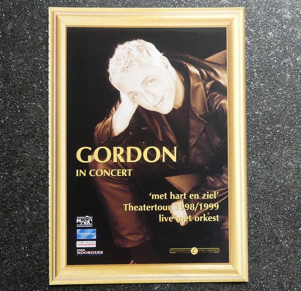Gordon in concert kaart ansichtkaart Nederland 1998 / 1999, Verzamelen, Ophalen of Verzenden, Zo goed als nieuw, Foto of Kaart