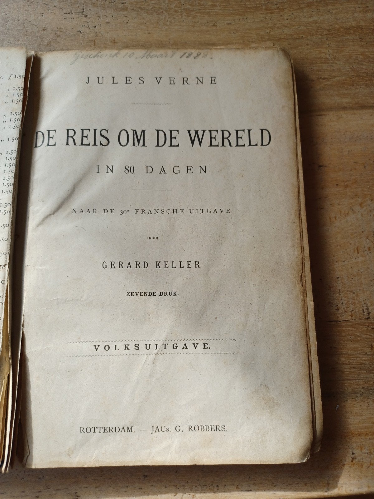 De Reis om de Wereld in 80 Dagen - Jules Verne (1883), Antiek en Kunst, Ophalen of Verzenden, Jules Verne