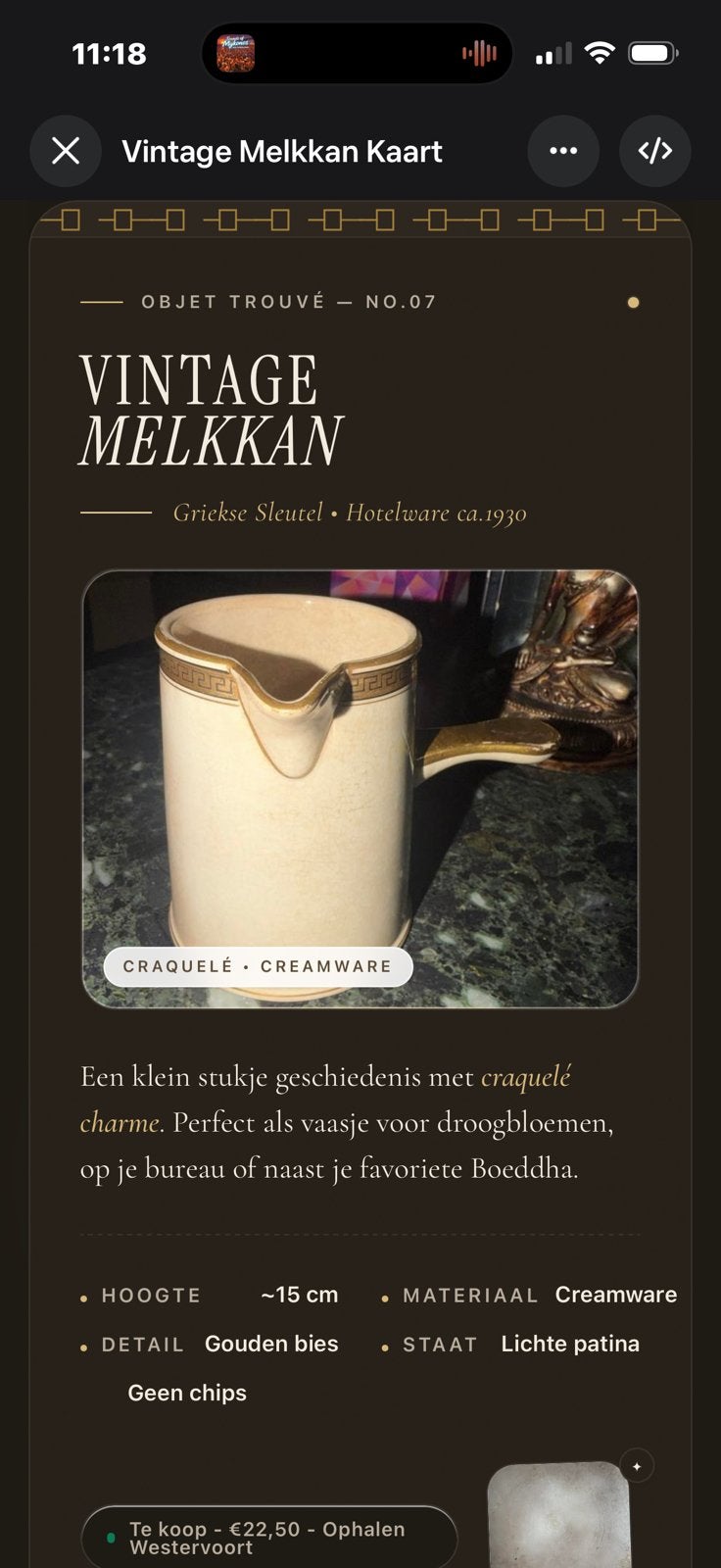 Melkkan vintage, Ophalen of Verzenden