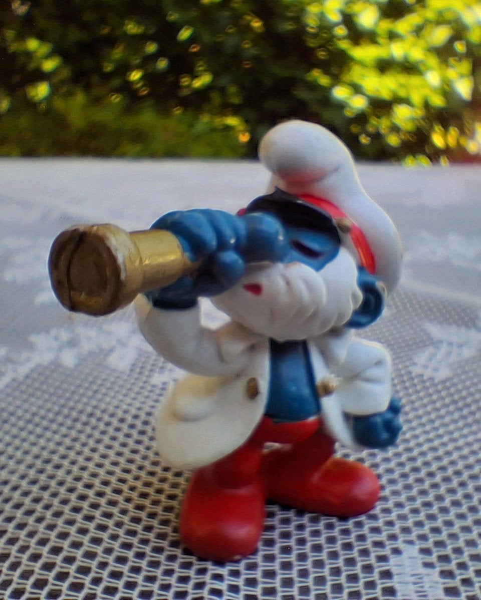 Schleich Smurf Zeeman Kapitein 1981, Verzamelen, Ophalen of Verzenden, Overige Smurfen, Poppetje, Figuurtje of Knuffel