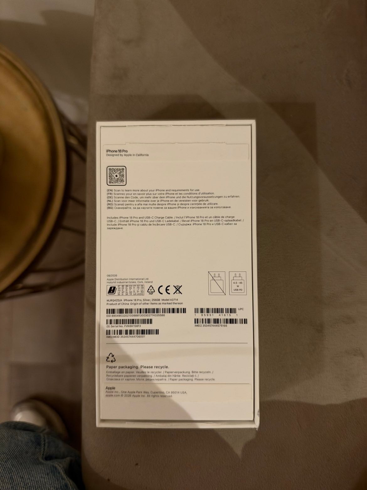 Iphone 18 pro silver, Telecommunicatie, 256 GB, Nieuw, Ophalen of Verzenden, Zonder simlock
