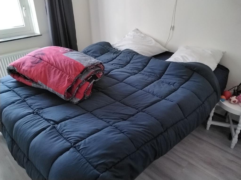 Bed, Ophalen, Overige materialen, Zwart, Tweepersoons