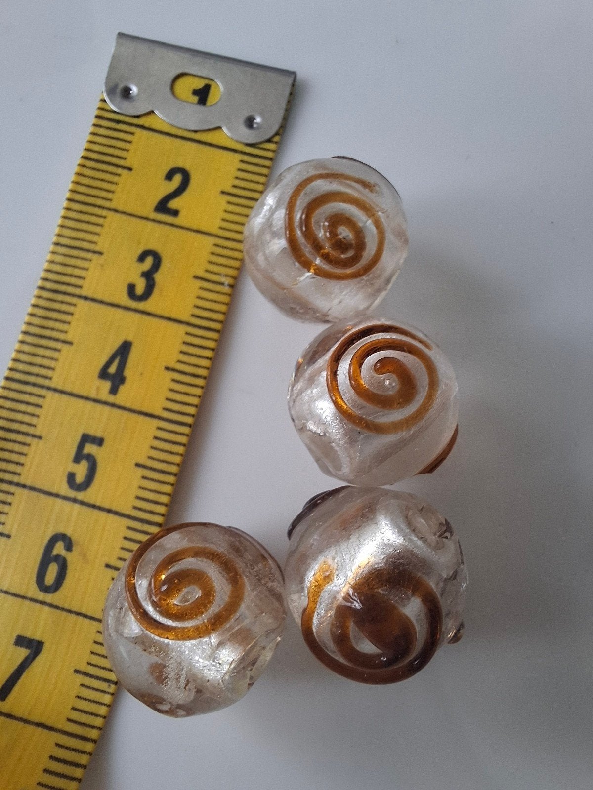 4 stuks lampwork glaskralen bruin kralen, Kraal, -, -, Nieuw