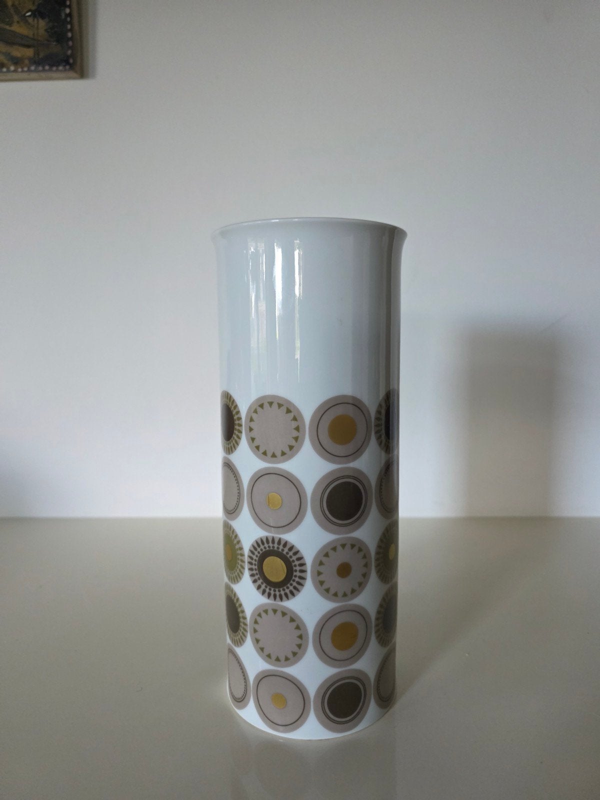 Vintage Medaillon vaas, Hans Theo Baumann, Thomas Germany, Huis en Inrichting, Overige materialen, Gebruikt, 27 cm, Ophalen of Verzenden