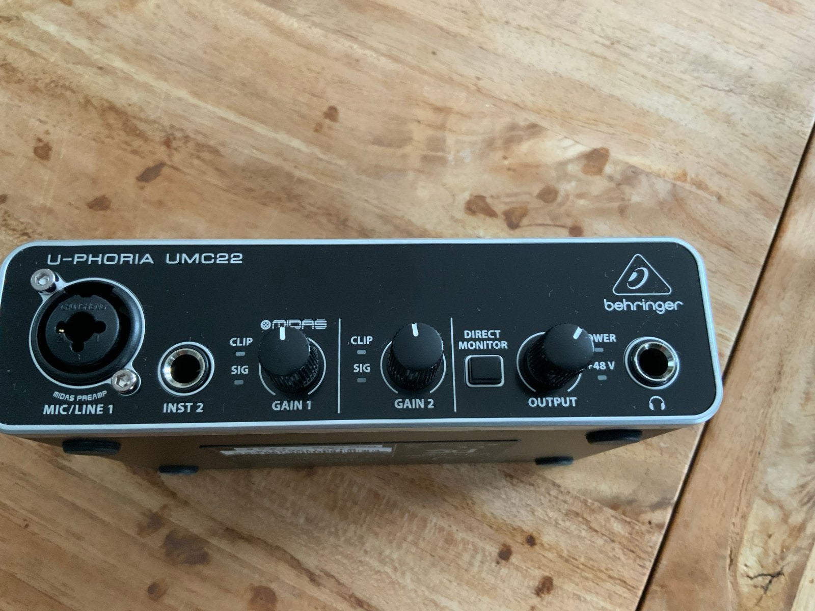 Behringer U-Phoria UMC22 USB Audio Interface, Ophalen of Verzenden, Zo goed als nieuw