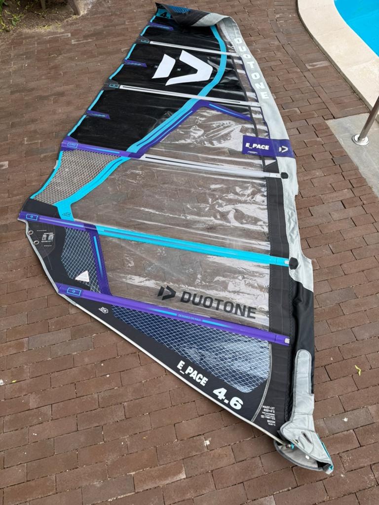 Duotone E Pace 4,6m blauw zwart, Ophalen, Met draagtas, 3.5 tot 5 m², Zo goed als nieuw