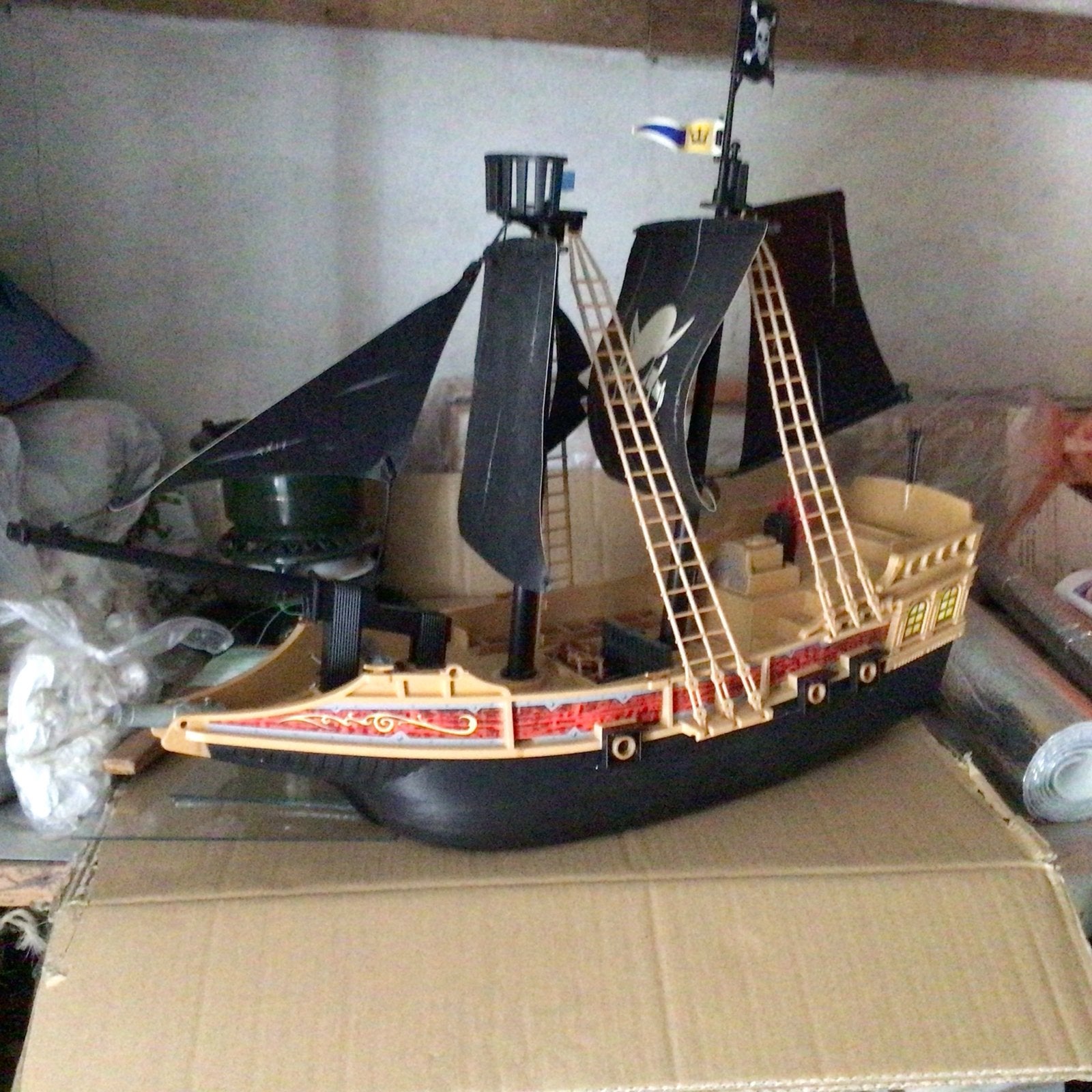Grote piratenschip speelgoedboot met zeilen ophalen, Ophalen of Verzenden, Gebruikt