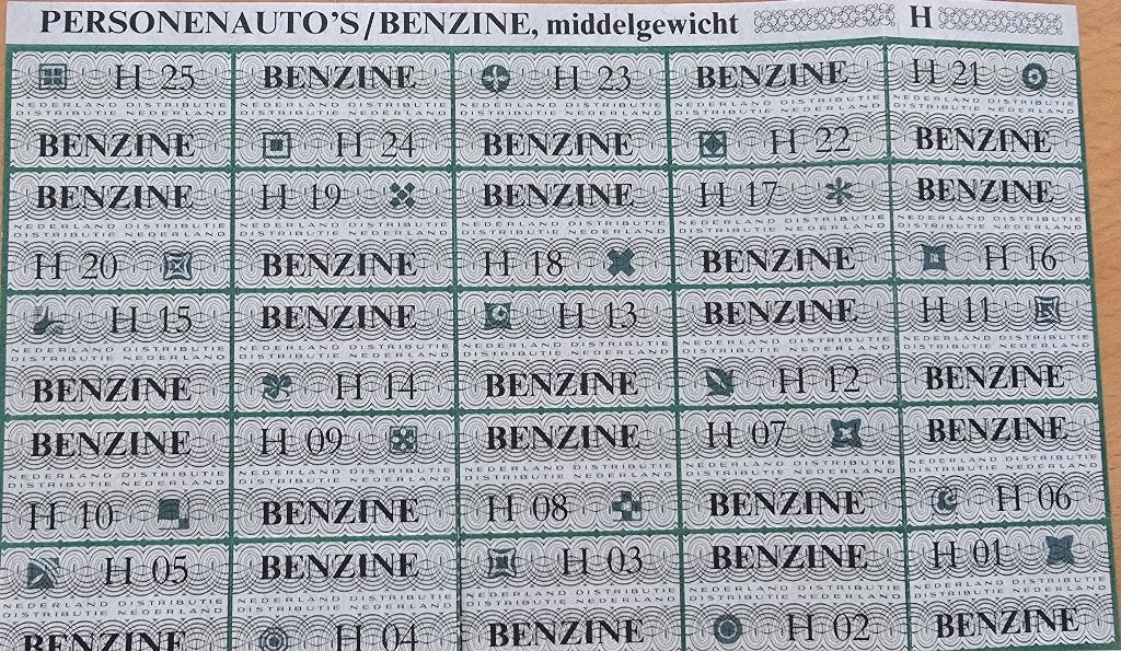 Oude Nederlandse benzinebonnen (distributie), Ophalen, Nederland
