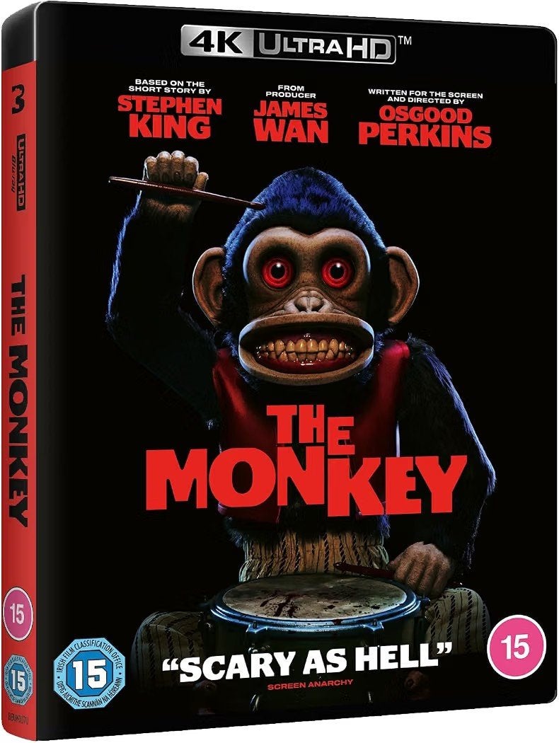 The Monkey 4K UHD/Ultra HD Blu-Ray UK (Geseald), Cd's en Dvd's, Engels, Vanaf 16 jaar, 4K Ultra HD Blu-ray, Engels