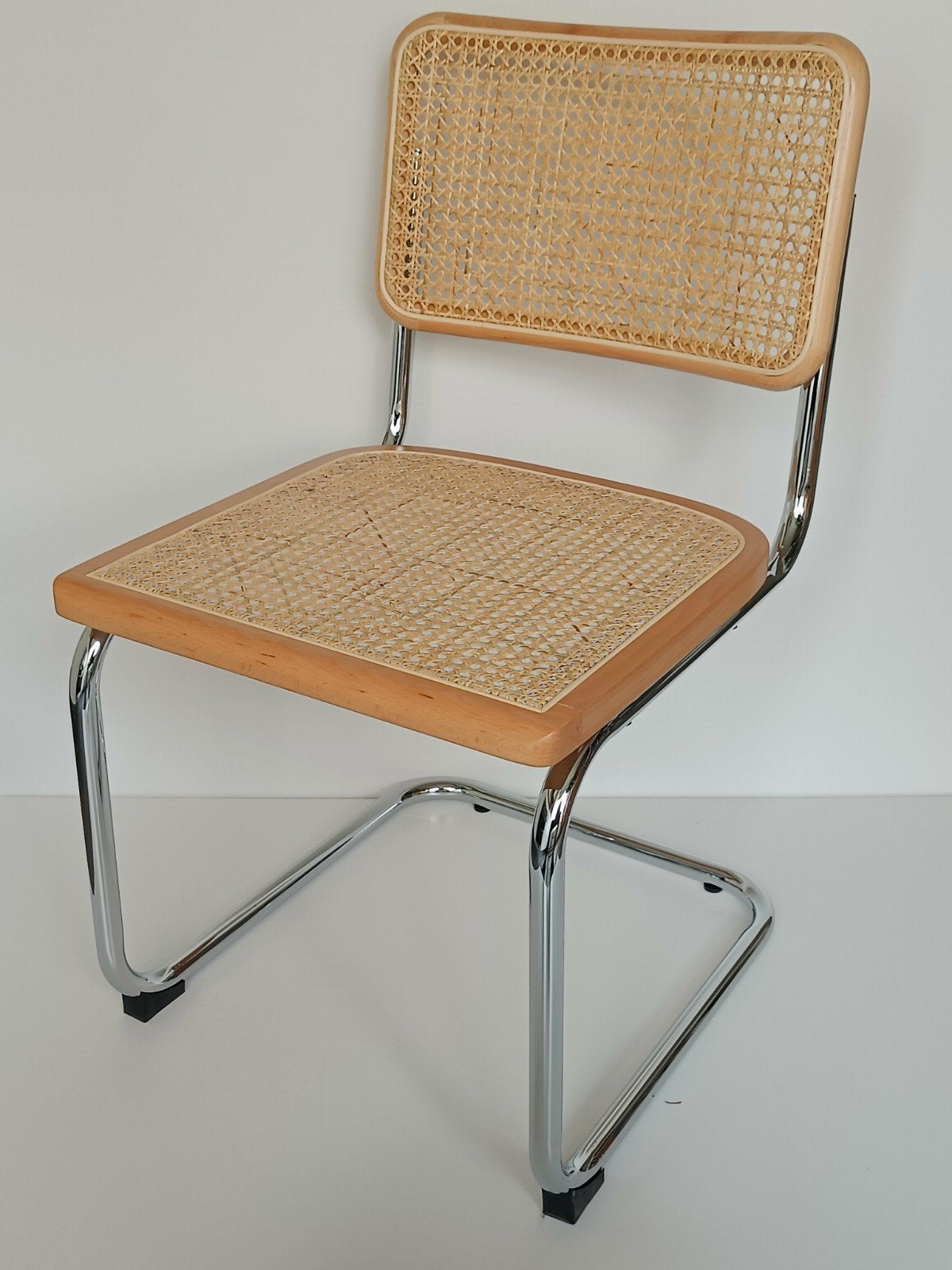 16x Cesca Thonet stijl Breuer buisstoel beuken rotan webbing