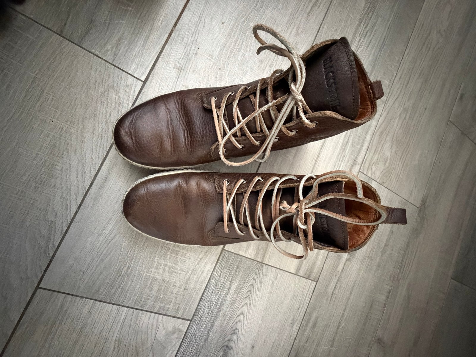 Blackstone heren schoenen - Bruine leren boots, Ophalen of Verzenden, Gedragen, Bruin, Boots