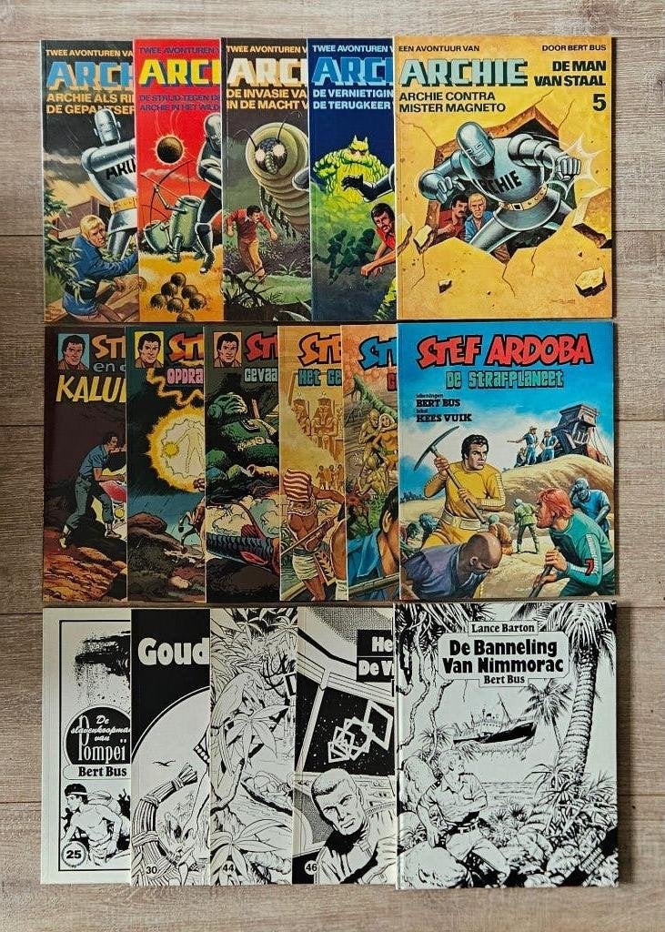 Archie de man van staal - Stef Ardoba - Oberon - Bert Bus, Bert Bus, Ophalen of Verzenden, Zo goed als nieuw, Meerdere stripboeken