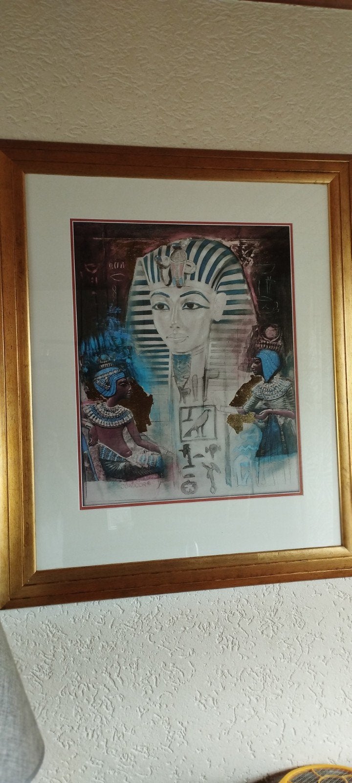 Ingelijste Egyptische kunstprint - Toetanchamon, Klassiek, Print, Overige onderwerpen, Papier