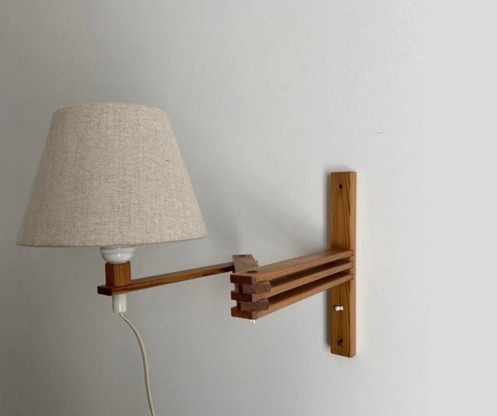Vintage IKEA wandlamp V505, grenen, jaren '70/'80, Ophalen of Verzenden