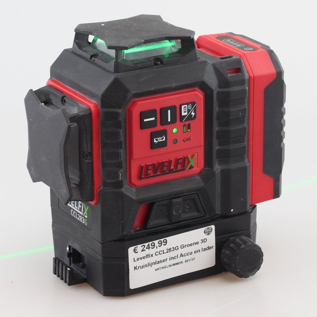 Levelfix CCL283G Groene 3D Kruislijnlaser incl Accu en lader, Levelfix, Zo goed als nieuw, Support@levelfix.com, Levelfix, 10 Park Road, London
United Kingdom
