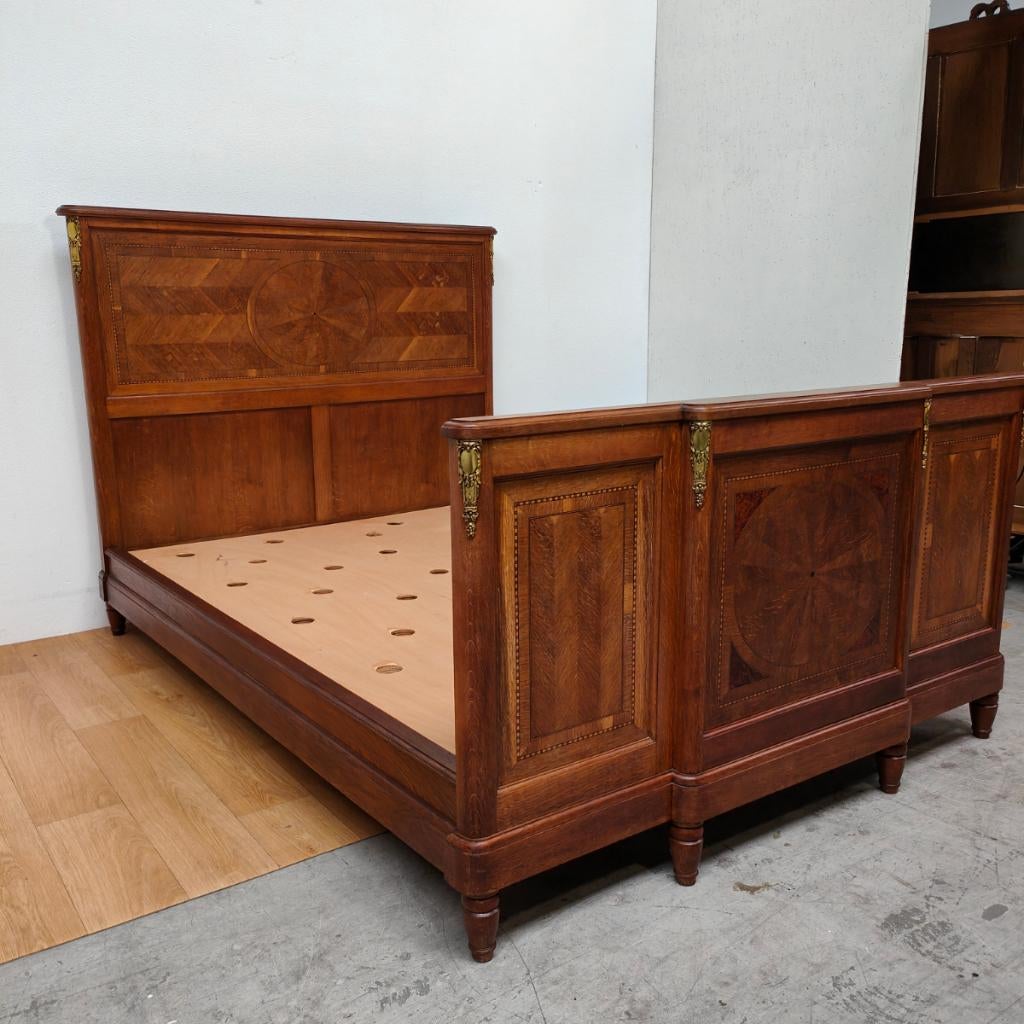 Antiek tweepersoonsbed, Brocante bed, ledikant Twijfelaar 04, Ophalen of Verzenden