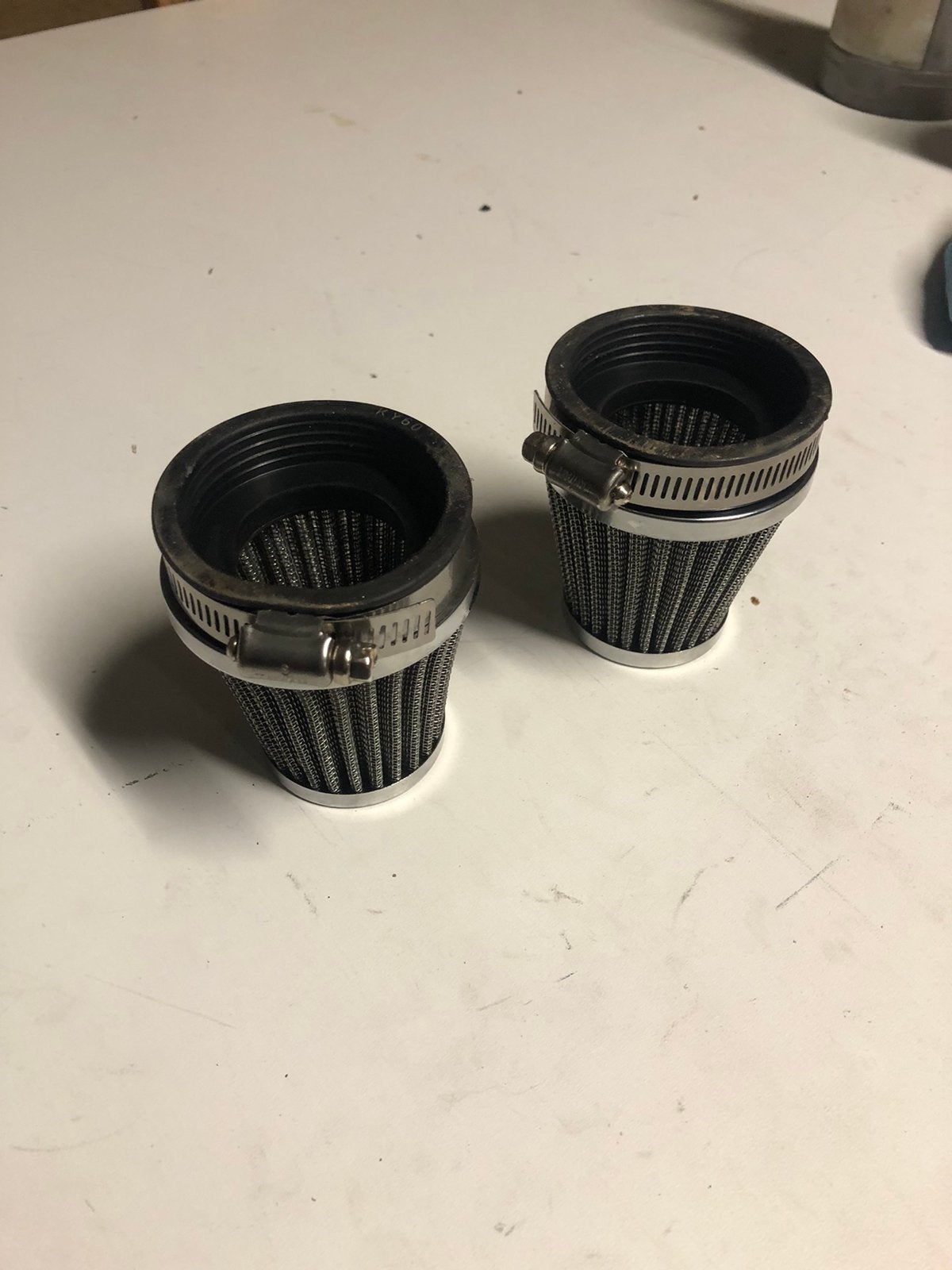 2 open luchtfilters/potfilters 60 MM, Motoren, Ophalen of Verzenden, ., ., .