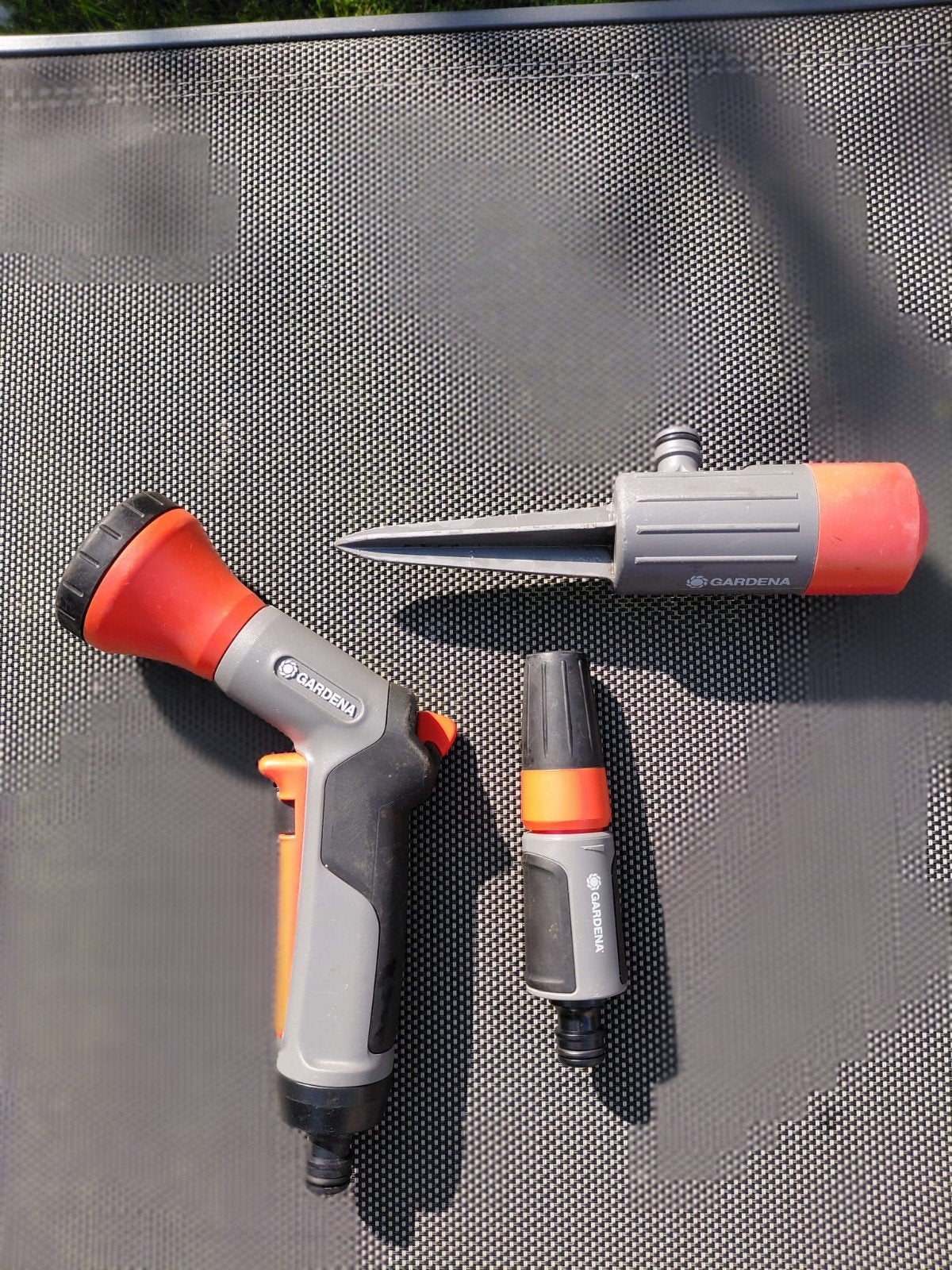 Gardena spuitpistool, sproeier en gras sproeier set, Verzenden, Zo goed als nieuw, Handsproeier
