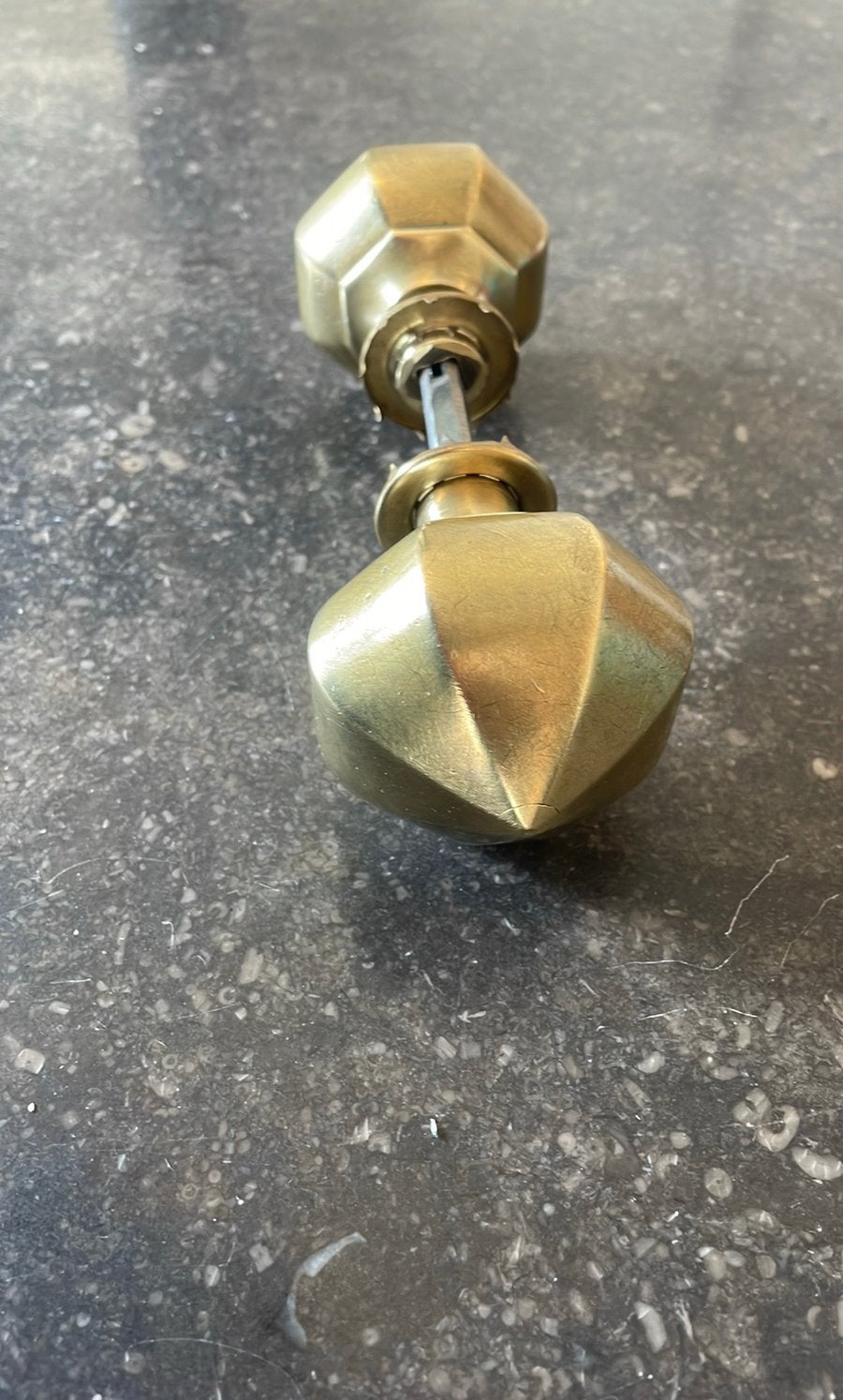 1x set Deurklink Antiek knopkrukken messing Deurkruk vintage, Ophalen of Verzenden