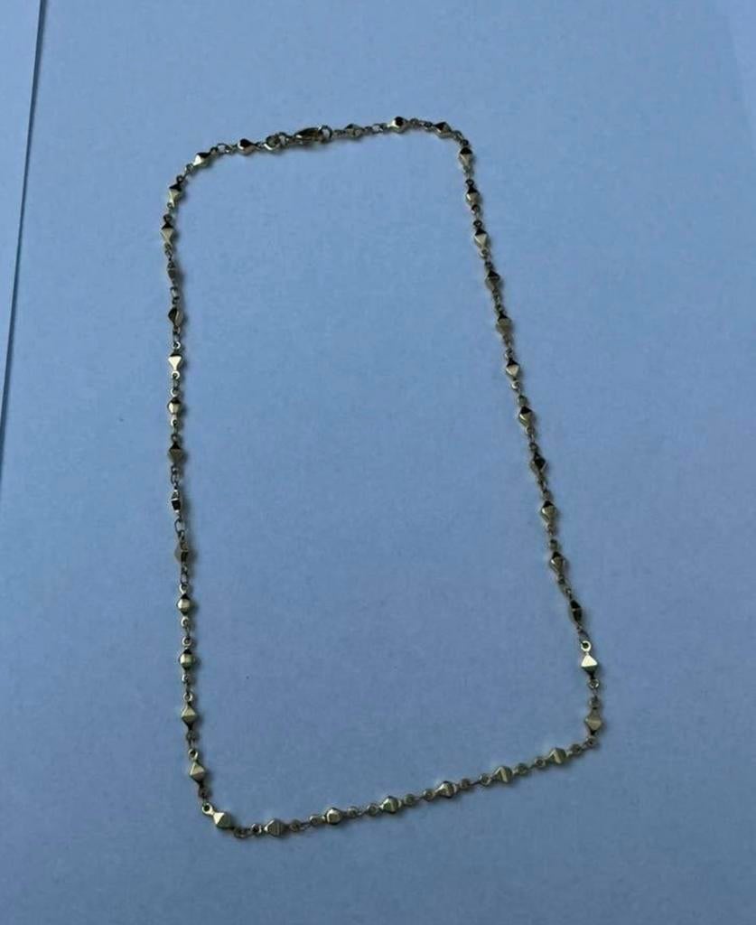 Double gouden ketting 45 cm, Ophalen of Verzenden, Zo goed als nieuw, Goud, Overige materialen