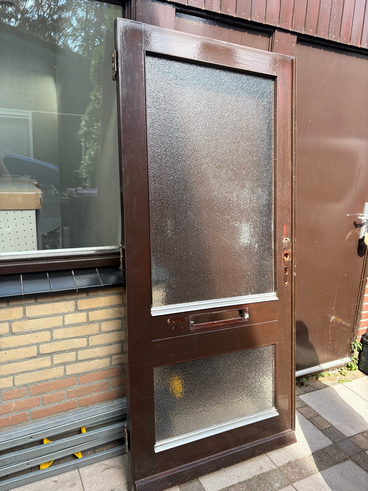 Gebruikte Voordeur 201x92 cm met Glas, Ophalen, Gebruikt, 80 tot 100 cm, Buitendeur