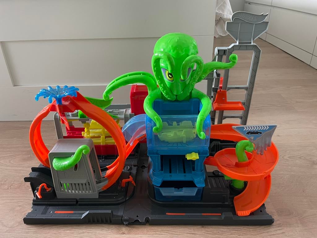 Hot Wheels octopus carwash, autogarage, Ophalen, Zo goed als nieuw, Handmatig, Hot Wheels