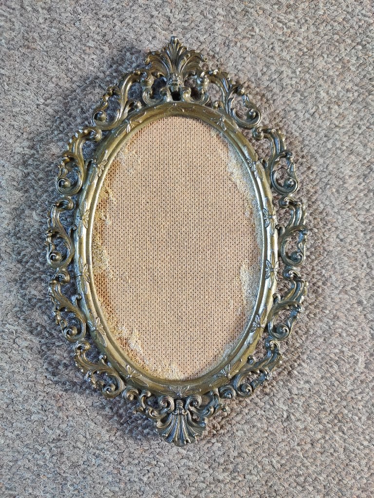 vintage italiaanse brass / metal fotolijst 20x 10 cm, Gebruikt, Verzenden, Overige typen, Goud