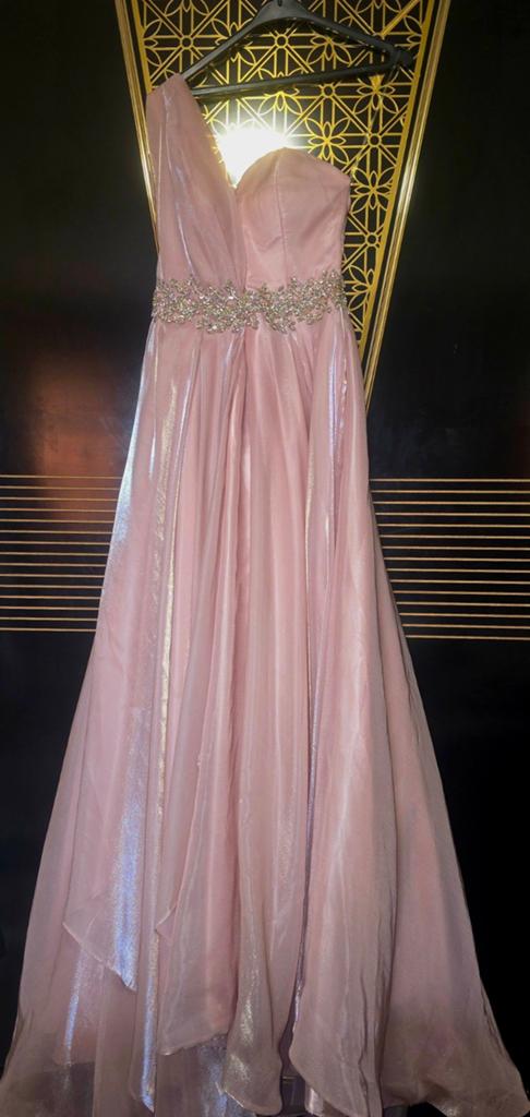 Prachtige Lichtroze Organza Jurk - Maat S/M, Kleding | Dames, Jurken, Ophalen of Verzenden, Zo goed als nieuw, Maat 36 (S), Roze