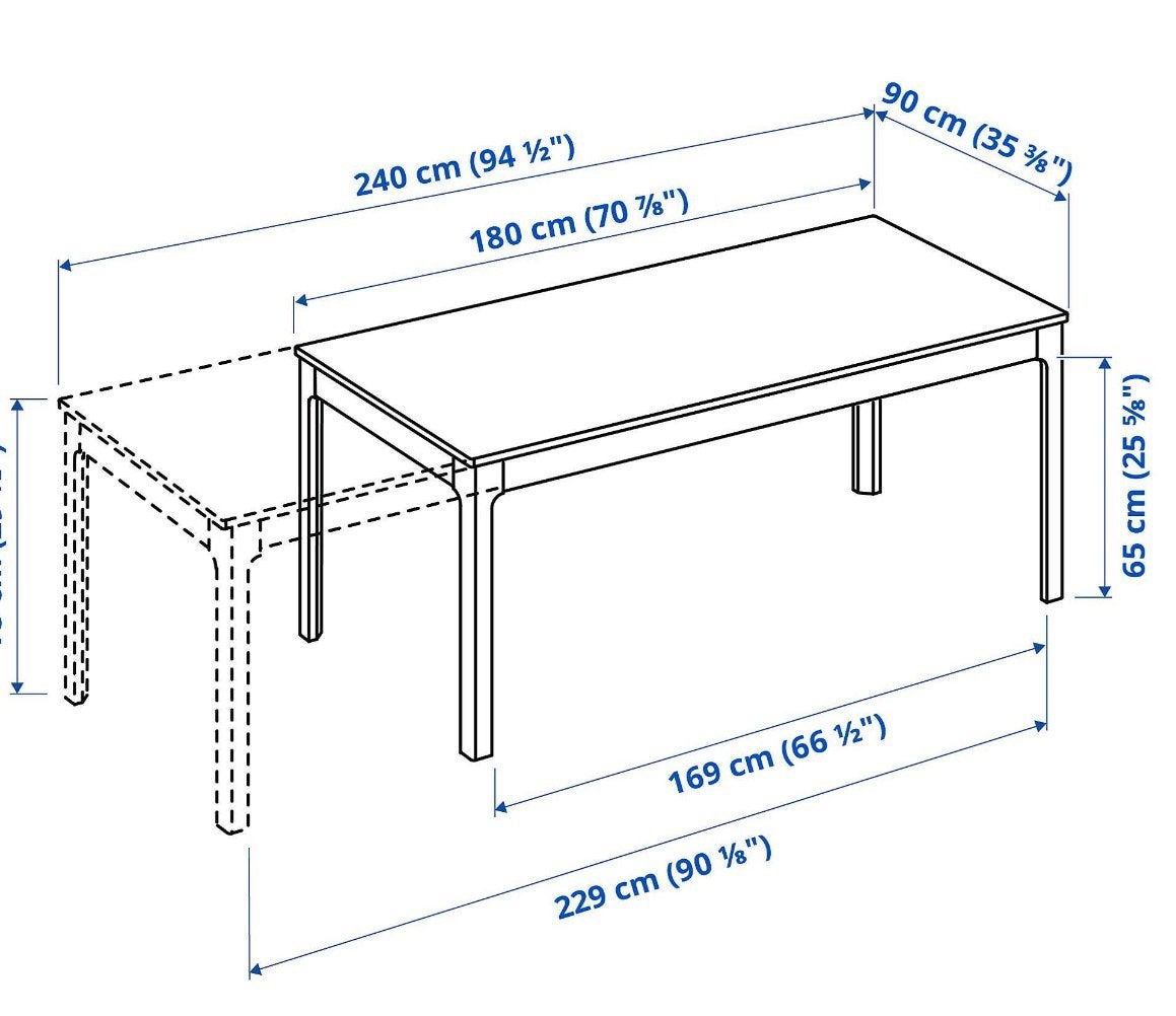 Foto 8 van IKEA EKEDALEN uitschuifbare hout eettafel