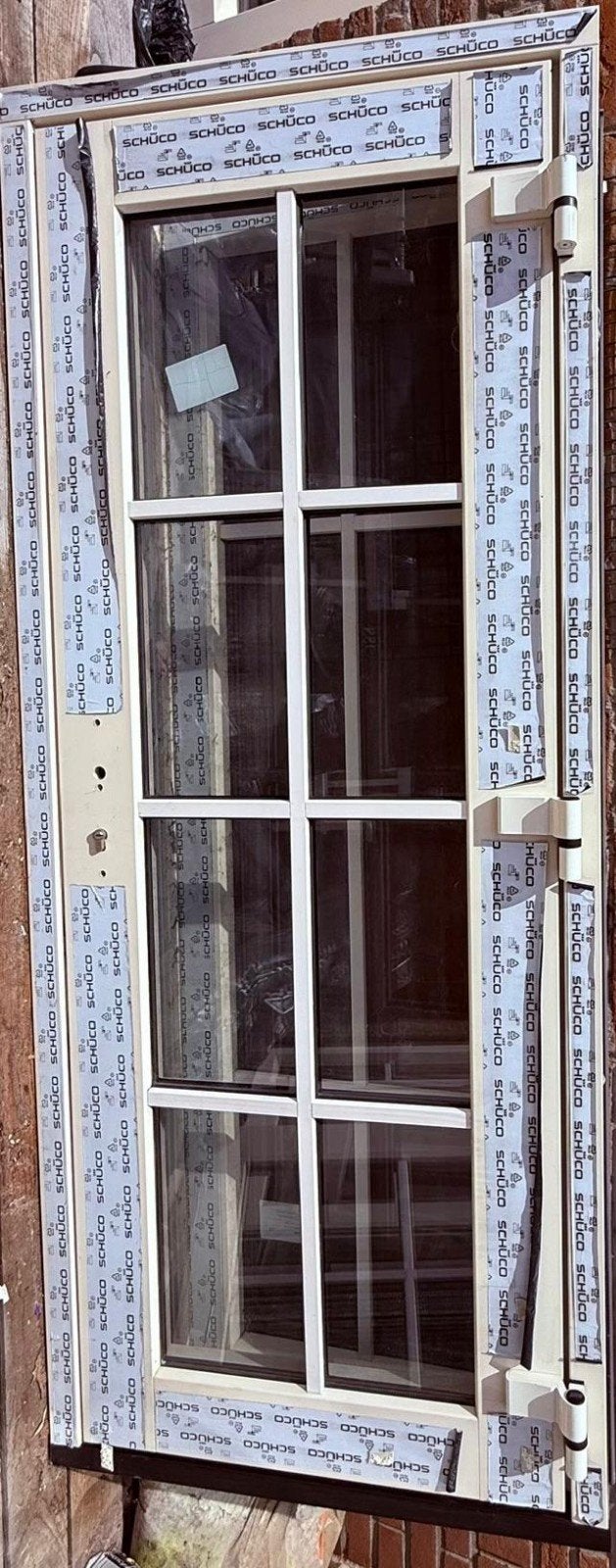 Schüco tuin/keuken deur met HR ++ glas en alu kruk en schild, Ophalen, Nieuw, 160 cm of meer, Glasplaat